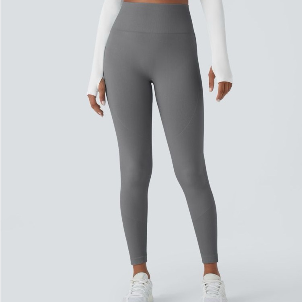 Gray Seamless High Waisted Leggings